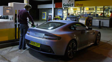 Aston Martin V12 Vantage refuelling