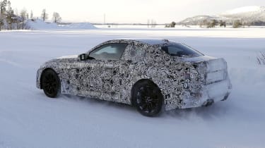 2022 BMW M2 spied rear quarter