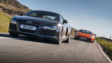 Audi R8 and Lamborghini Murciélago