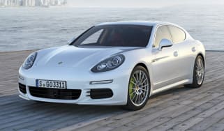 New Porsche Panamera S E-Hybrid white front view