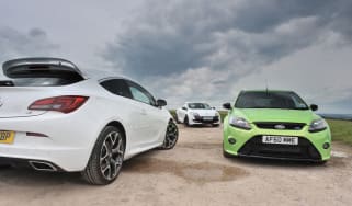 Vauxhall Astra VXR vs Renaultsport Megane 265 vs Ford Focus RS