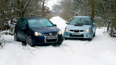 Subaru Impreza WRX Sport Wagon and VW Golf R32