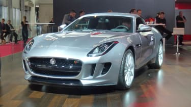 Jaguar F-type silver roof up