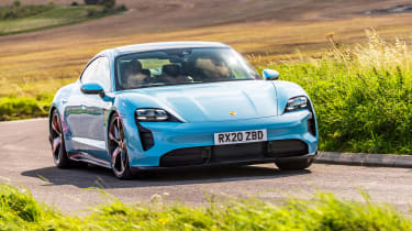 Porsche Taycan 2021 review - 4S front quarter