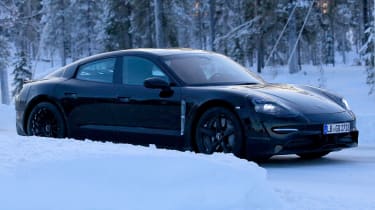 Porsche Mission E – winter testing – side