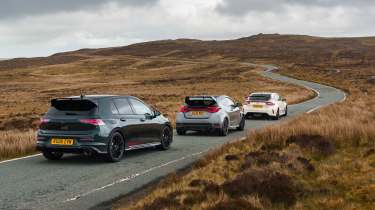 Golf GTI v GR Yaris Aero v Civic Type R