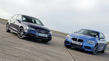 Audi S3 v BMW M135i track video