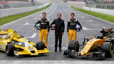 Nico Hülkenberg, Jean-Pierre Jabouille, Jolyon Palmer with the RS01 and RS17