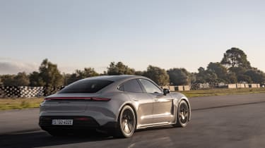 Porsche Taycan GTS 2022 review – rear tracking