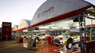 WRC Spain Citroen service park