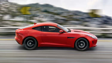 Jaguar F-type S Coupe red side profile