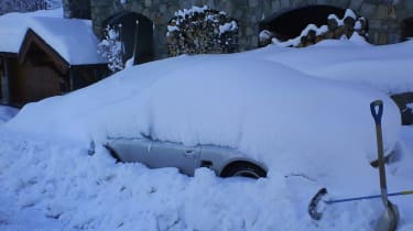 Porsche Boxster in snow