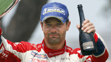 Sebastien Loeb win victory champagne