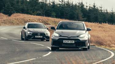 Audi RS3 v Toyota GR Yaris v Mercedes-AMG A45 S