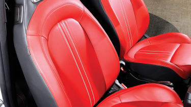 Abarth 500 red leather seats