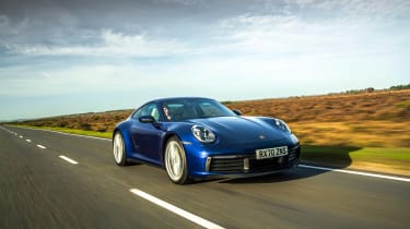 Porsche 911 Carrera S manual blue - front tracking