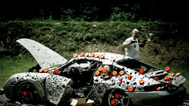 Porsche 911 gets shot 10,000 times