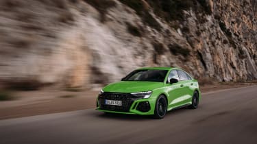 Audi RS3 2021 saloon – front tracking
