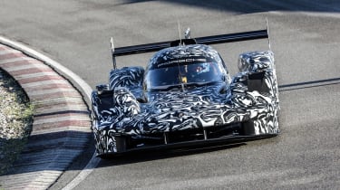 Porsche LMDh racer – cornering