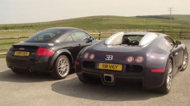 Audi TT and Bugatti Veyron