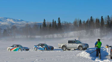 evo goes Mazda MX-5 ice racing
