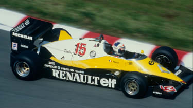 Alain Prost driving the Renault RE40 (1983)