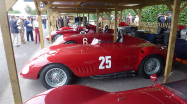 Ferraris in the paddock