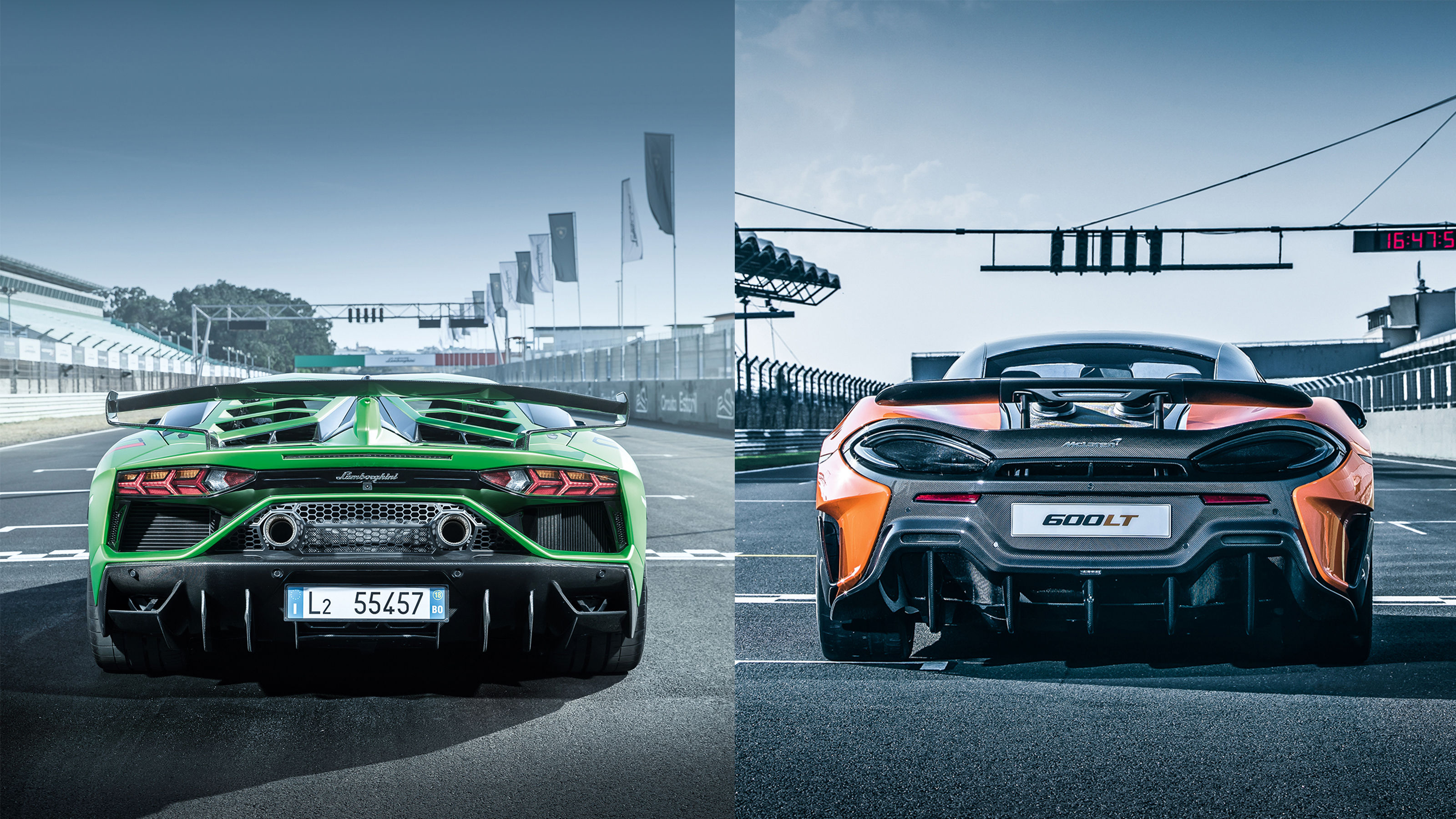 Lamborghini Aventador SVJ vs McLaren 600LT - hardcore track coupes compared  | evo