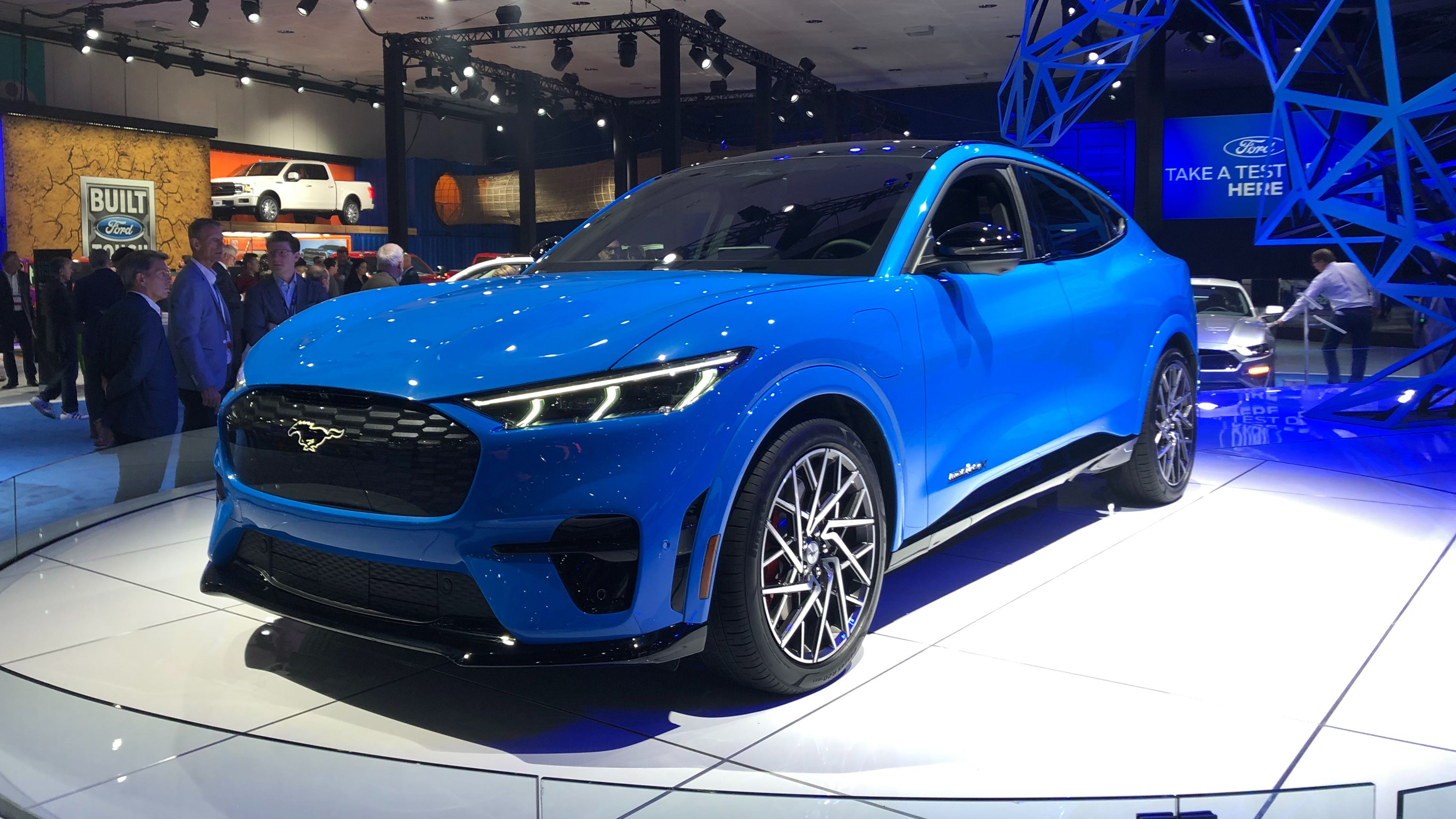 ford mustang mach e uncovered as all electric suv
